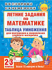 Летние задания по математике. Таблица умножения. 2-3 классы