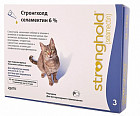 Капли от блох, ушных и чесоточных клещей, гельминтов для кошек «Стронгхолд», 3 пипетки