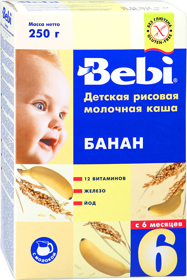 Каша «Рисовая с бананом» | молочная | Bebi