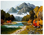Набор для раскрашивания по номерам «Сунг Ли. Разноцветие осени» (40×50 см)