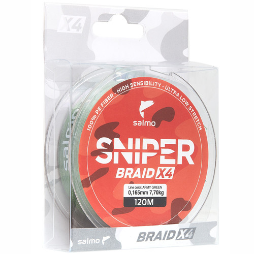 Леска плетеная « Sniper Braid Army Green», длина 91 м, зеленый