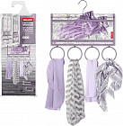 Органайзер подвесной 2-х сторонний для шарфов и аксессуаров, с вешалкой (4 кольца, 4 кармана)