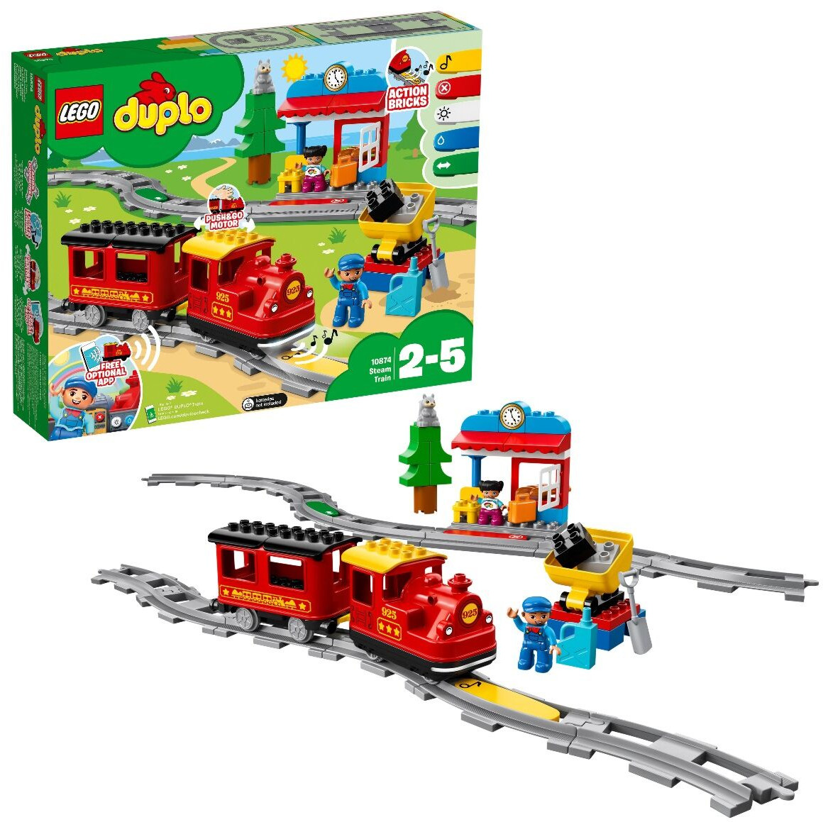 Конструктор Duplo 10874 Паровоз. Steam Train | LEGO Duplo | LEGO