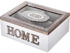 Шкатулка для чая «Home» (4 секции, 20×17×8 см)