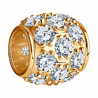 Подвеска-шарм из золоченого серебра с фианитами