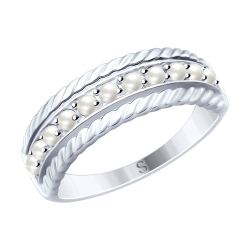 Кольцо из серебра с жемчугом Swarovski | SOKOLOV