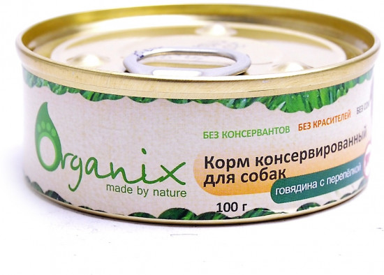 Консервы для собак с говядиной и перепелкой (100 гр)
