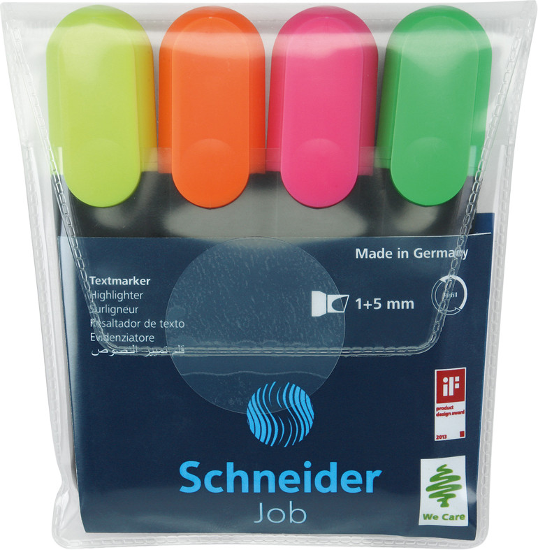 Набор текстовыделителей (4 цвета) | Job | Schneider