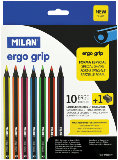 Карандаши цветные пластиковые «Ergo Grip» (10 цветов)