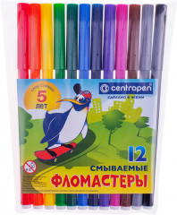 Фломастеры (смываемые, 12 цветов)