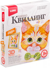 Квиллинг-панно «Рыжий котенок»