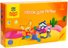 Песок для лепки (4 формочки, 6 цветов)