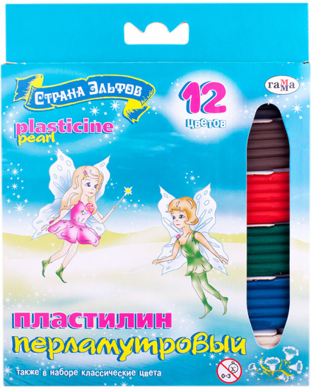 Пластилин перламутровый (12 цветов)