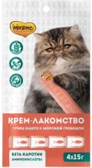 Крем-лакомство для кошек с тунцом (15 г × 4 шт)