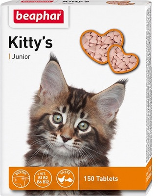 Добавка кормовая с биотином для котят «Kitty's Junior» (150 таблеток)