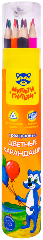 Набор цветных карандашей «Енот на прогулке» | Мульти-Пульти