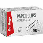 Скрепки канцелярские (никелированные, 32 мм, 100 шт.)