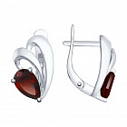 Серьги из серебра с гранатами