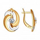 Серьги из серебра с фианитами