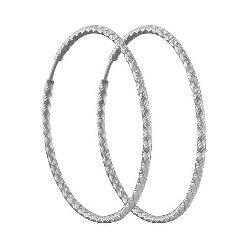 Серьги конго из серебра с алмазной гранью