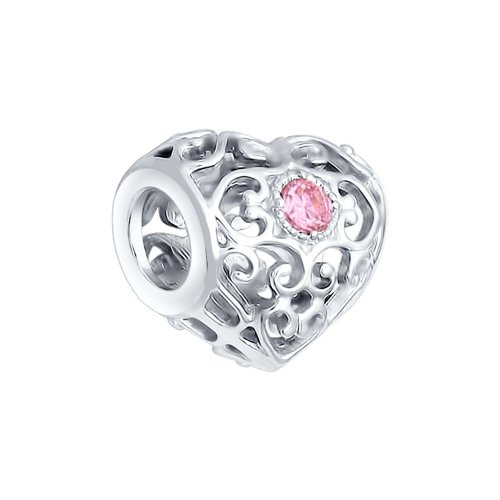 Подвеска из серебра с розовыми фианитами