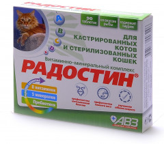 Витамины для кастрированных котов «Радостин»