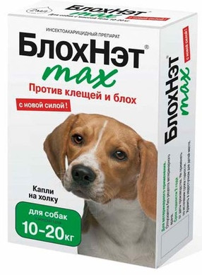 Капли для собак от блох и клещей «Блохнэт» (10-20 кг, 1 пипетка)