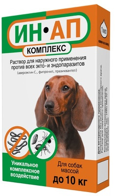 Капли против паразитов для собак и щенков «Ин-Ап комплекс» (до 10 кг)