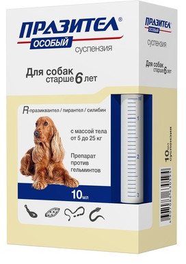 Суспензия от глистов для собак «Празител Особый» (старше 6 лет,  5-25 кг, 10 мл)