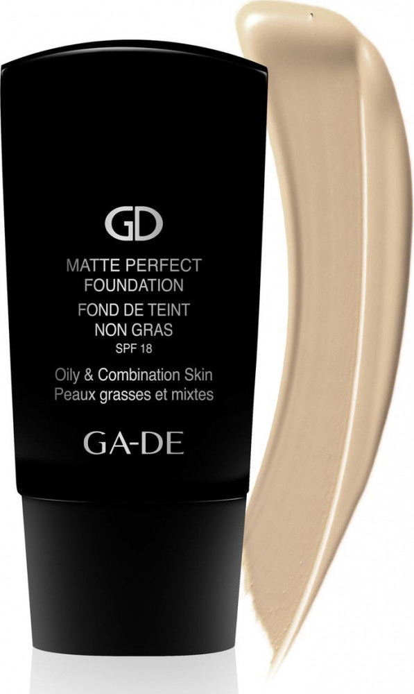 Тональный крем матирующий SPF 18 , оттенок 103 Темно бежевый | Matte Perfect | Ga-De