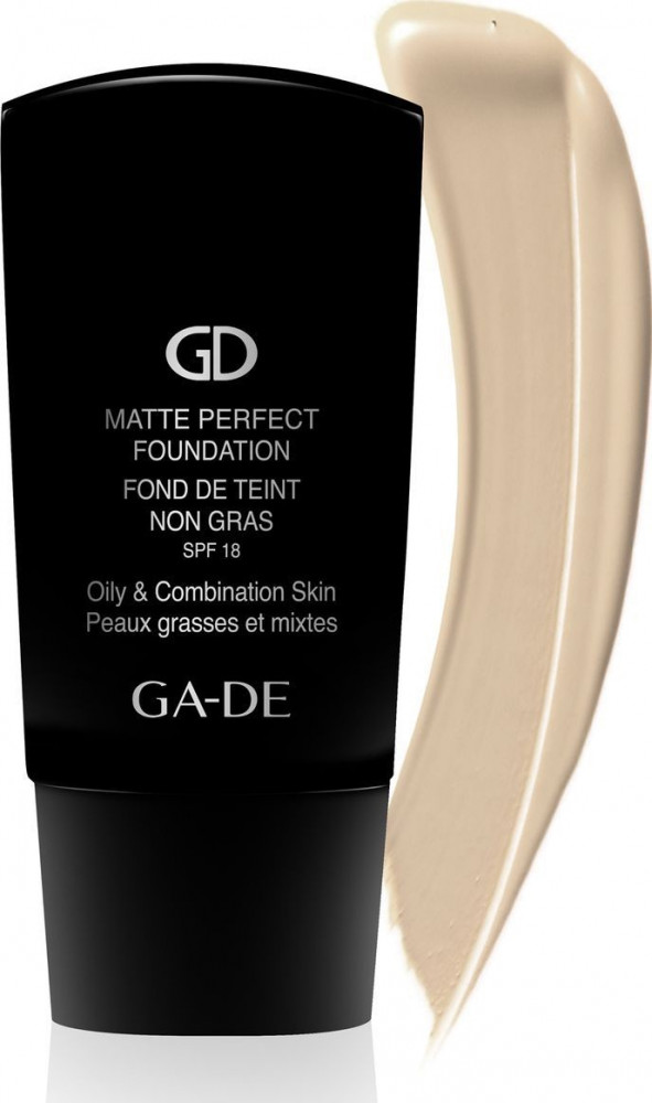 Тональный крем матирующий SPF 18 , оттенок 102 Бежевый | Matte Perfect | Ga-De