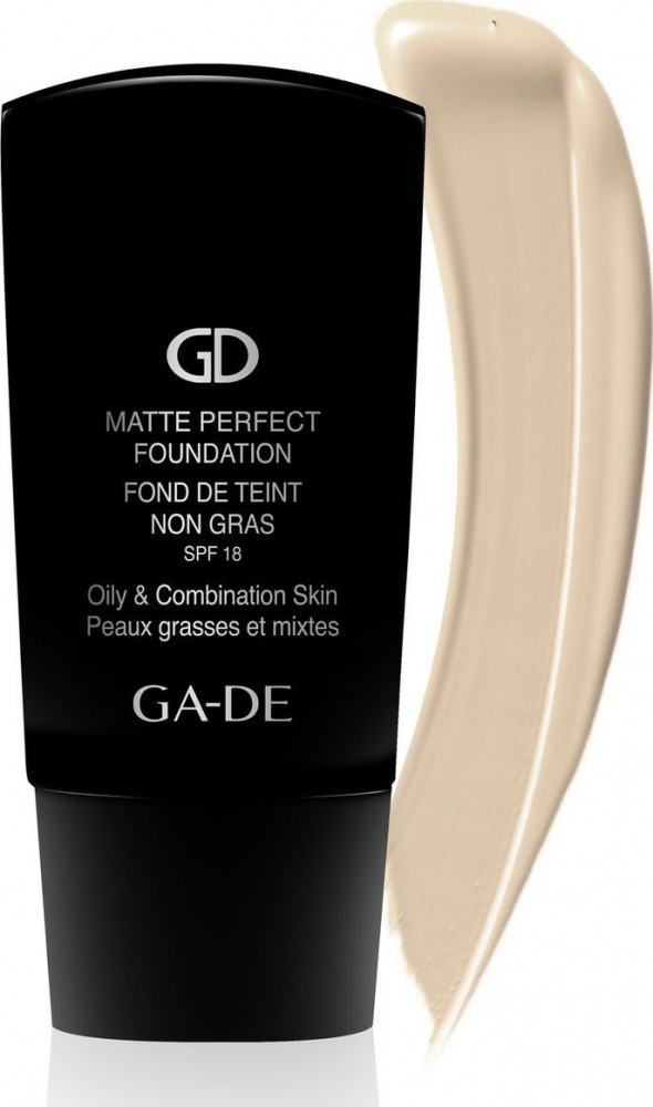 Тональный крем матирующий SPF 18 , оттенок 101 Светло-бежевый | Matte Perfect | Ga-De