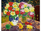 Алмазная мозаика «Натюрморт в саду» (без подрамника, с частичным заполнением)
