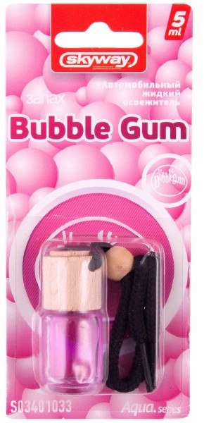 Ароматизатор подвесной «Bubble gum» (бутылочка c деревянной крышкой) | Aqua.series | Skyway