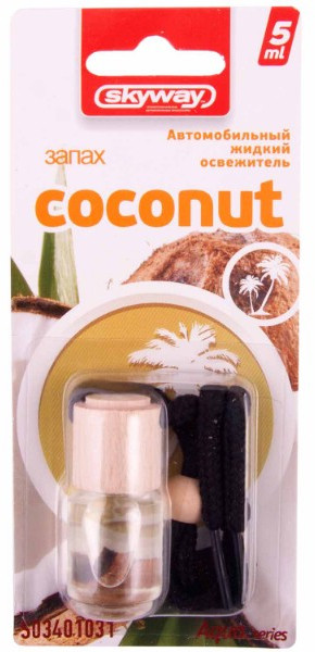 Ароматизатор подвесной «Coconut» (бутылочка c деревянной крышкой) | Aqua.series | Skyway