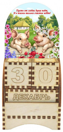 Вечный календарь «Парочка свинок»