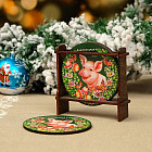 Набор подставок под горячее «Свинка. Благополучия и достатка в дом!» (4 шт.)