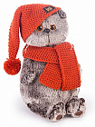Мягкая игрушка «Басик в вязаной шапке и шарфе»