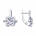 Серьги из серебра с фианитами