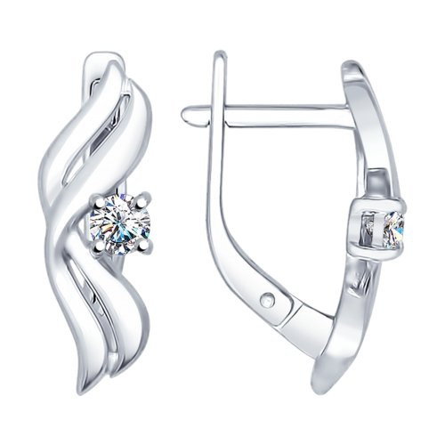 Серьги из серебра со Swarovski Zirconia | SOKOLOV