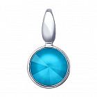 Подвеска из серебра с голубым кристаллом Swarovski