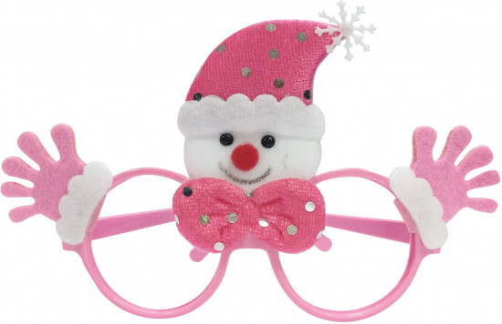 Очки новогодние «Розовый снеговик»