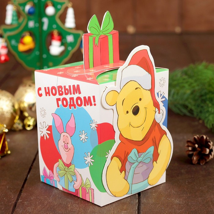 Коробка подарочная складная | С Новым годом. Медвежонок Винни | Disney
