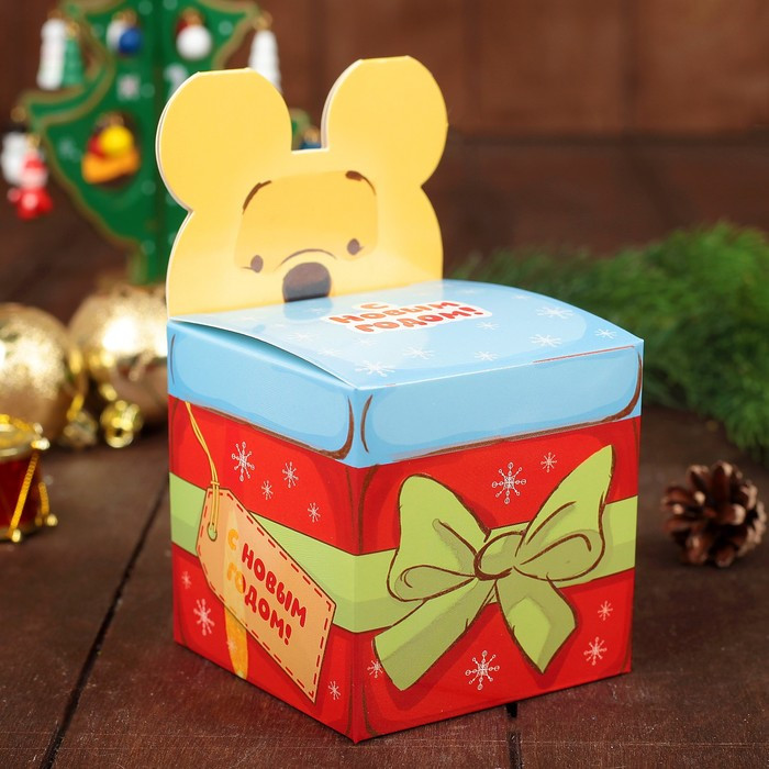 Коробка подарочная складная | С Новым годом. Медвежонок Винни | Disney