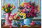 Холст с красками по номерам «Три букета в вазах» (40×50 см)