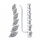 Серьги из серебра с фианитами