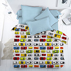 Комплект постельного белья «Машинки» (1,5-спальный, хлопок, 1 наволочка 70×70)