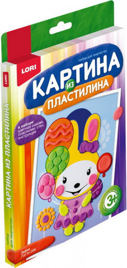 Картина из пластилина «Зайка»