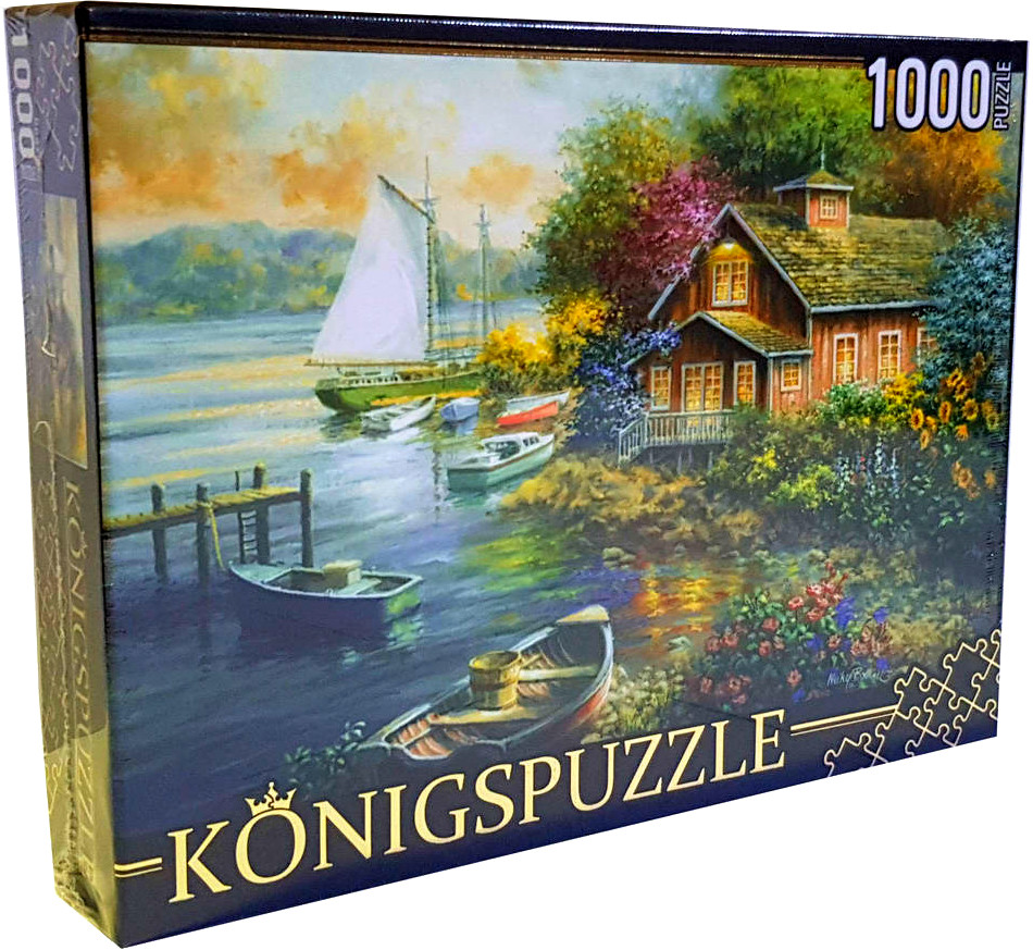 Пазл «Ники Боэм. Дом у причала» | Konigspuzzle | Рыжий кот