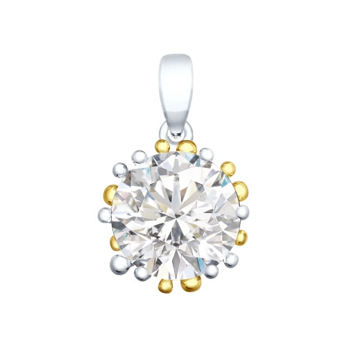 Подвеска из серебра с золочением и горным хрусталём